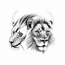 Lion and skull tattoo design idea
