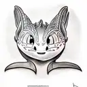 character from How to Train Your Dragon, Toothless, Kind, colored tattoo design idea