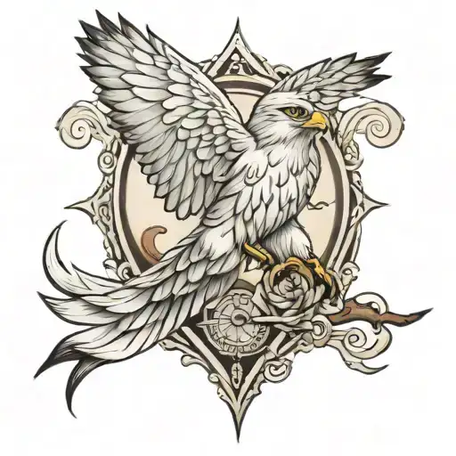 white kite flying tattoo design idea
