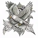 white kite flying tattoo design idea
