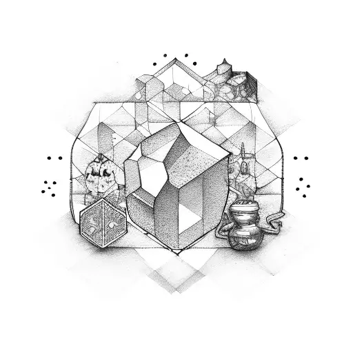 Honey pot and sugar cubes  tattoo design idea