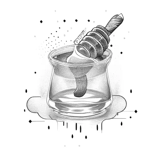 Honey pot and sugar cubes  tattoo design idea