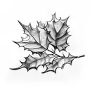 holly leaf with berries tattoo design idea