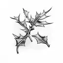 holly leaf with berries tattoo design idea