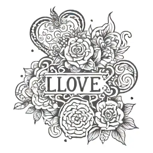 love and Name kanchan tattoo design idea