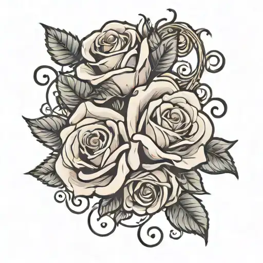 Roses and Philly tattoo design idea
