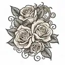 Roses and Philly tattoo design idea