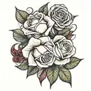 Roses and Philly tattoo design idea