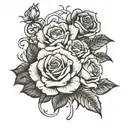 Roses and Philly tattoo design idea