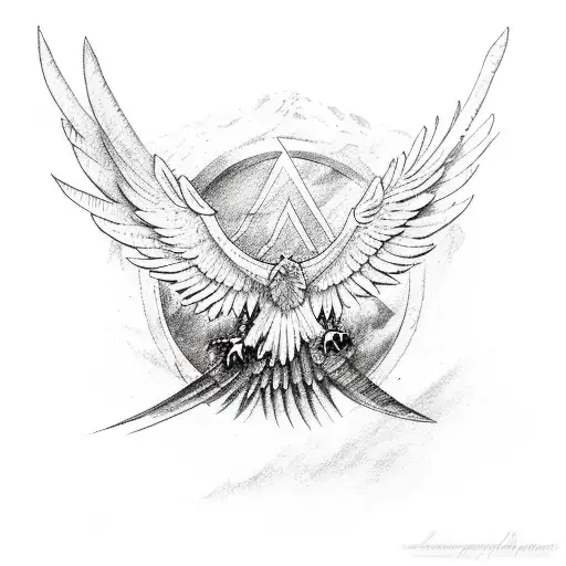 Scorpio transforming into eagle and eagle transforming into Phoenix  tattoo design idea