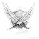 Scorpio transforming into eagle and eagle transforming into Phoenix  tattoo design idea