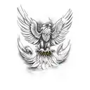 Scorpio transforming into eagle and eagle transforming into Phoenix  tattoo design idea
