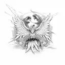 Scorpio transforming into eagle and eagle transforming into Phoenix  tattoo design idea