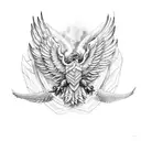 Scorpio transforming into eagle and eagle transforming into Phoenix  tattoo design idea