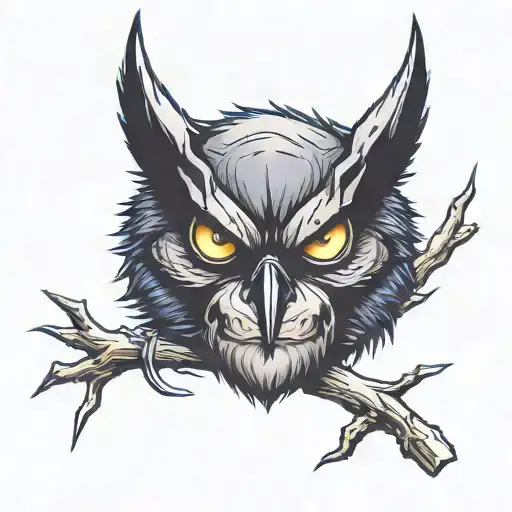 wolverine mean looking owl tattoo design idea