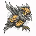 wolverine mean looking owl tattoo design idea