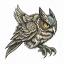 wolverine mean looking owl tattoo design idea