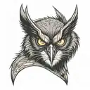 wolverine mean looking owl tattoo design idea