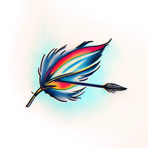 Feather falling tattoo design idea
