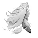 feathers falling down a arm tattoo design idea