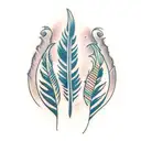 Feather falling tattoo design idea