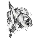 Feather falling tattoo design idea