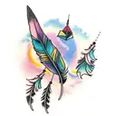 Feather falling tattoo design idea