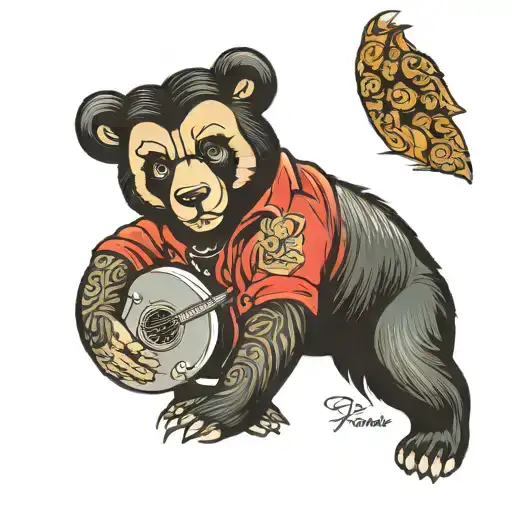 Elvis Presley bear tattoo design idea