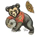 Elvis Presley bear tattoo design idea