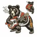 Elvis Presley bear tattoo design idea