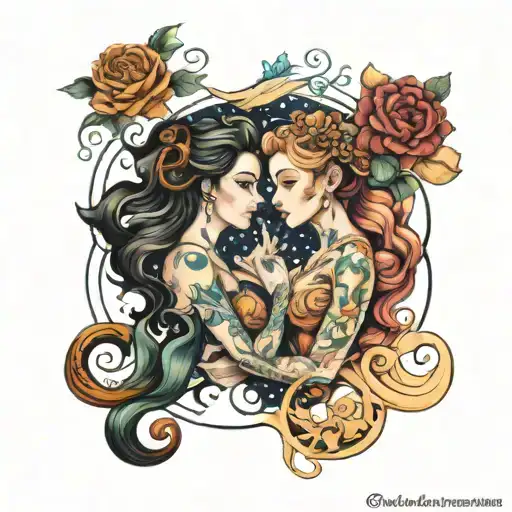best friends bonded by Aquarius and synchronicities, telepathy, infinity tattoo design idea