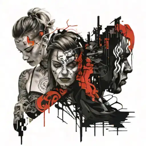 best friends, back to back, weaving reality, bonded by Aquarius and synchronicities, telepathy, infinity symbol  tattoo design idea