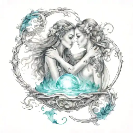 best friends bonded by Aquarius and synchronicities, telepathy, infinity tattoo design idea