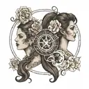 best friends bonded by Aquarius and synchronicities, telepathy, infinity tattoo design idea