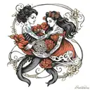 best friends bonded by Aquarius and synchronicities, telepathy, infinity tattoo design idea