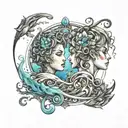 best friends bonded by Aquarius and synchronicities, telepathy, infinity tattoo design idea