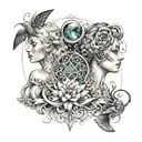 best friends bonded by Aquarius and synchronicities, telepathy, infinity tattoo design idea