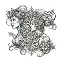 best friends bonded by Aquarius and synchronicities, telepathy, infinity tattoo design idea