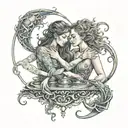best friends bonded by Aquarius and synchronicities, telepathy, infinity tattoo design idea