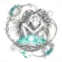 best friends bonded by Aquarius and synchronicities, telepathy, infinity tattoo design idea