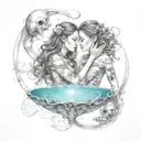 best friends bonded by Aquarius and synchronicities, telepathy, infinity tattoo design idea