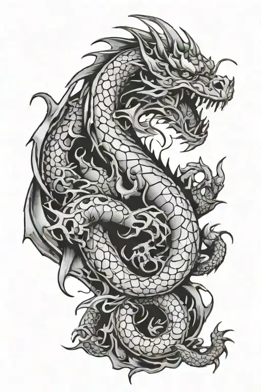 Mechanical dragon tattoo tattoo design idea