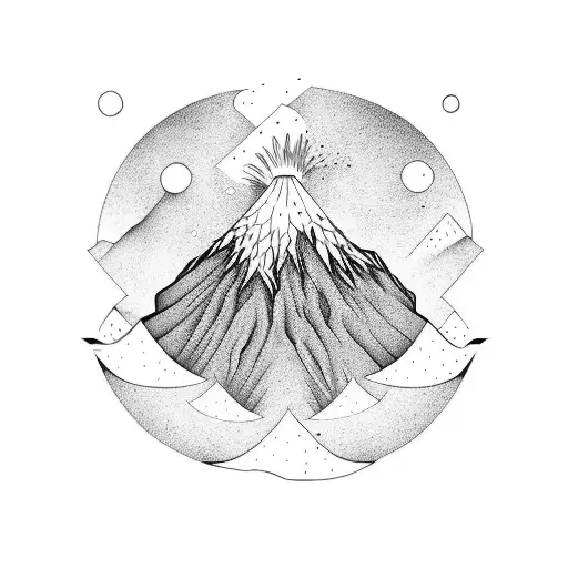 Volcano tattoo design idea