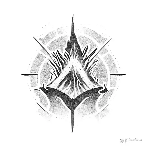 Volcano tattoo design idea