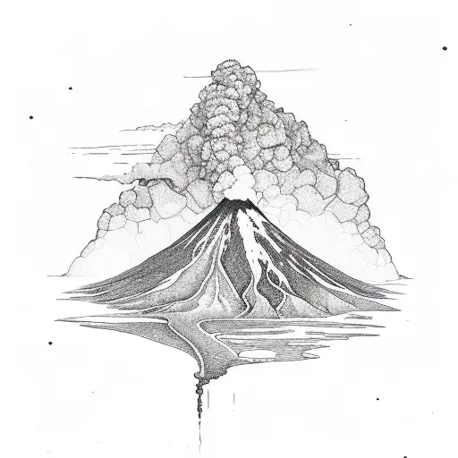 Volcano tattoo design idea