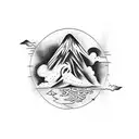 Volcano tattoo design idea