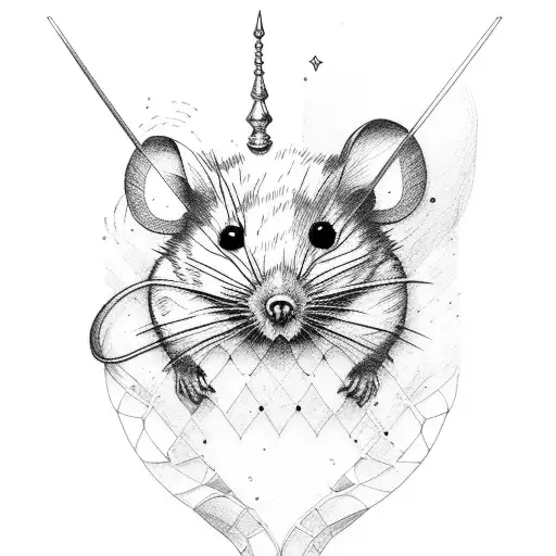 mouse with tiara tattoo design idea