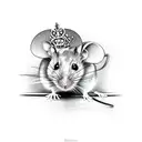 mouse with tiara tattoo design idea