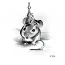 mouse with tiara tattoo design idea