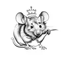 mouse with tiara tattoo design idea